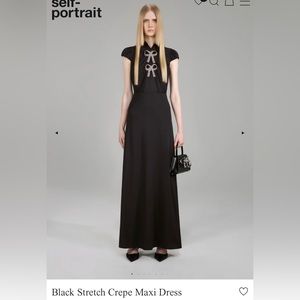 NWT black stretch crepe maxi dress - size US 8